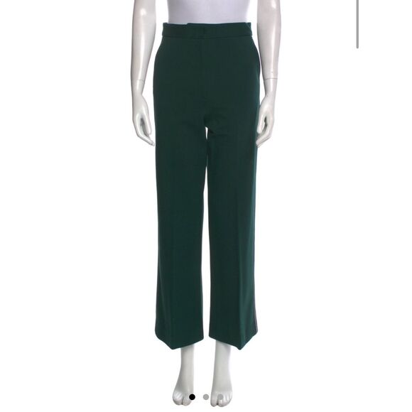 Sandro Pants - Sandro Womens Green High Rise Wide Leg Work Trousers Pants Size XS
